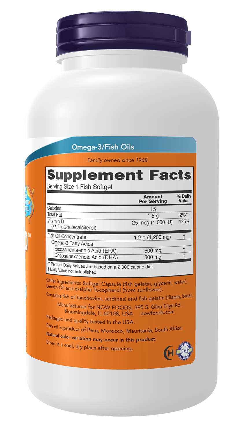 NOW Supplements, Ultra Omega 3-D™, Omega-3 Fish Oil, 180 Softgels