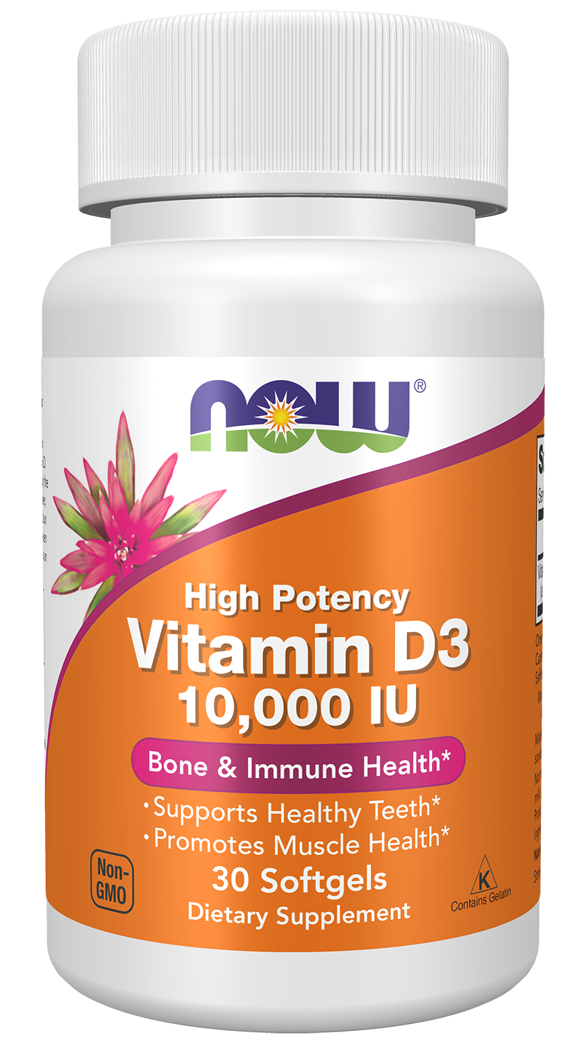 Now Foods, Vitamin D-3, High Potency, 10,000 Iu, 30 Softgels