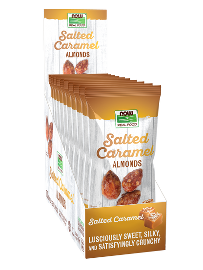 NOW Foods, Salted Caramel Almonds, Deliciously Sweet, 10 Single Packets
