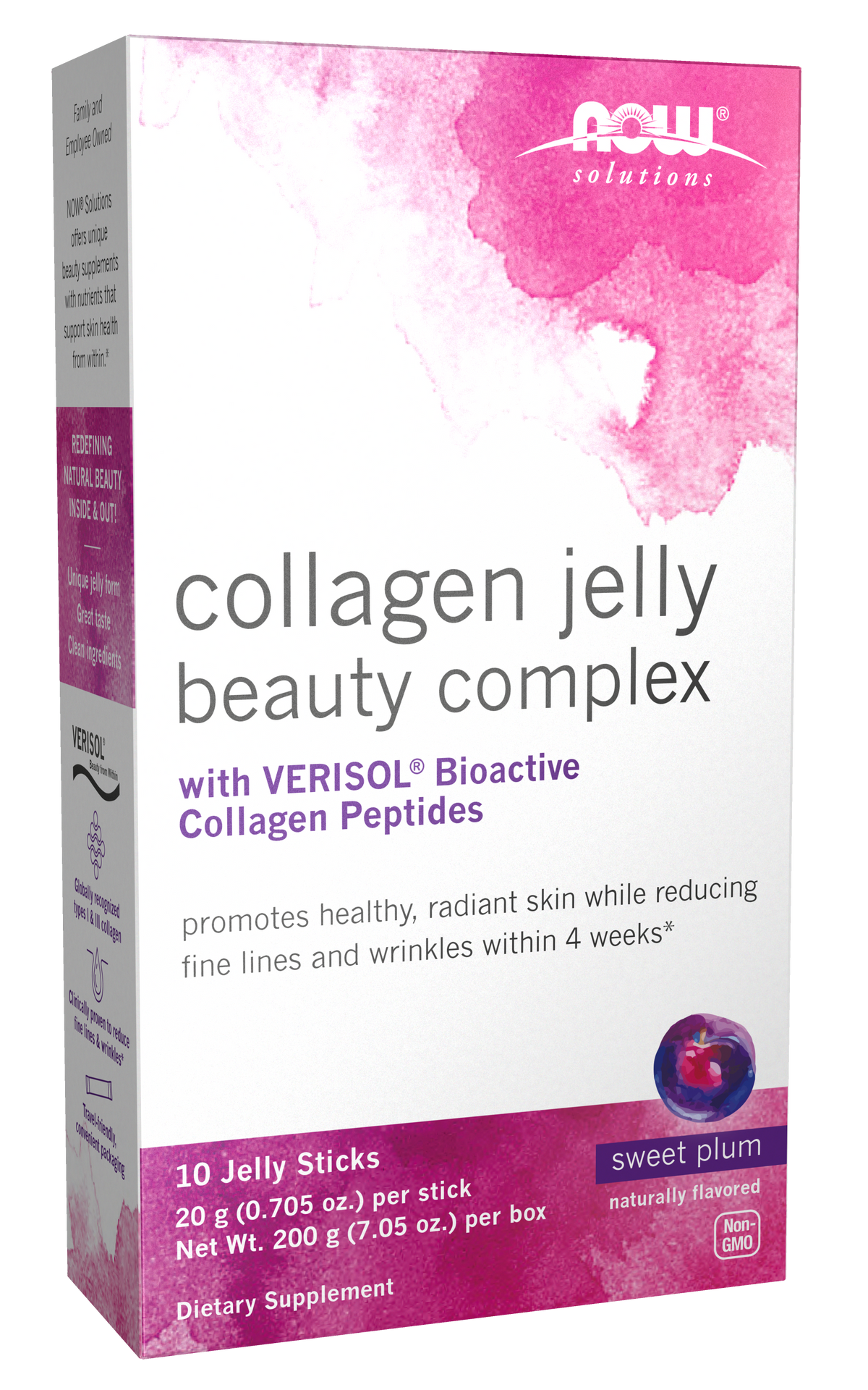 NOW Solutions, Collagen Jelly Beauty Complex, Plum, 10 Jelly Sticks