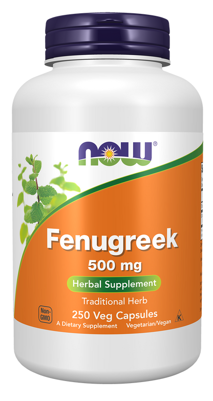 NOW Supplements, Fenugreek 500 mg, Herbal Supplement, 250 Veg Caps