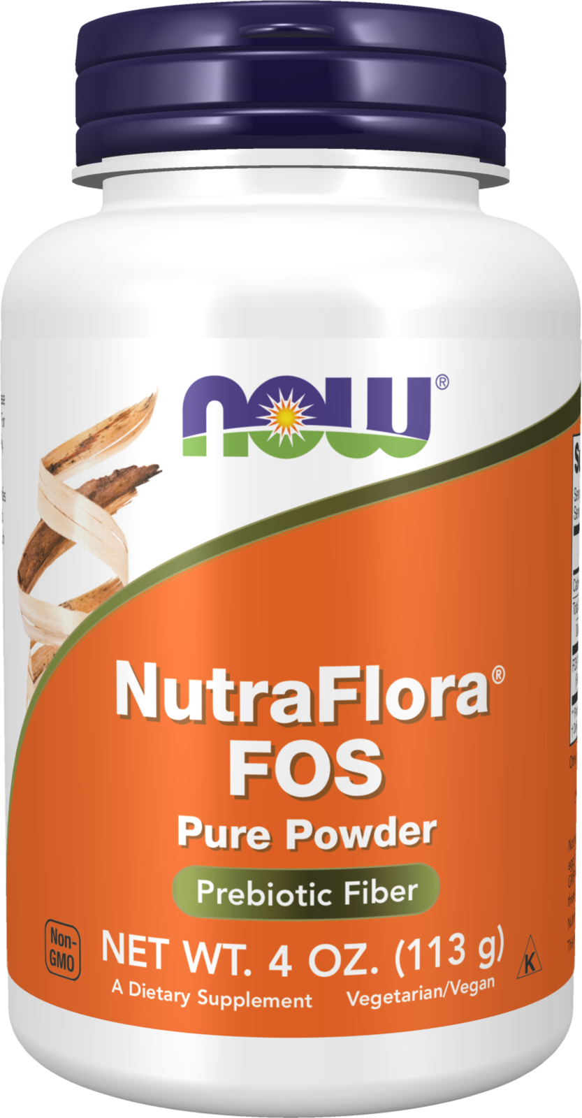 NOW Supplements, NutraFlora FOS Pure Powder, Prebiotic Fiber, 4 oz
