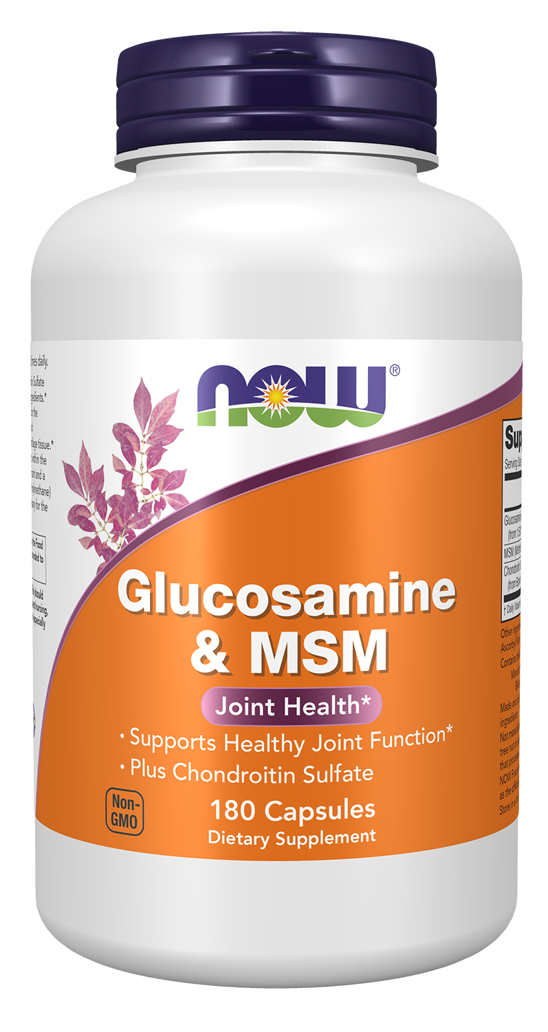 NOW Supplements, Glucosamine & MSM plus Chondroitin Sulfate, 180 Veg Caps