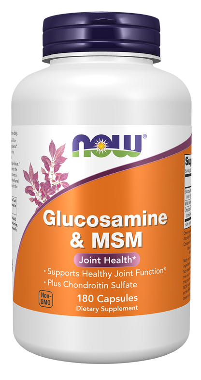 NOW Supplements, Glucosamine & MSM plus Chondroitin Sulfate, 180 Veg Caps