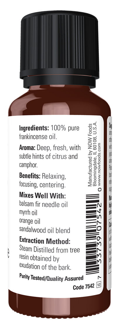 NOW Essential Oils, Frankincense Oil, Undiluted, Steam Distilled, 1 fl. oz