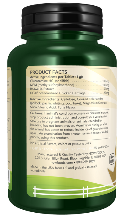 NOW® Pets, UC-II® Advanced Joint Mobility Dogs, 60 Chewable Tablets