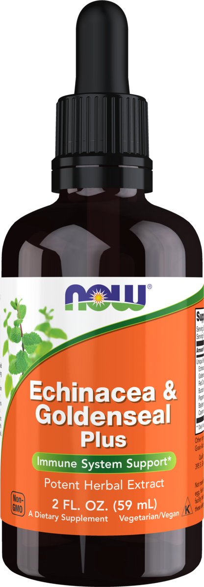 NOW Supplements, Echinacea & Goldenseal Plus with Dropper, 2 fl. oz