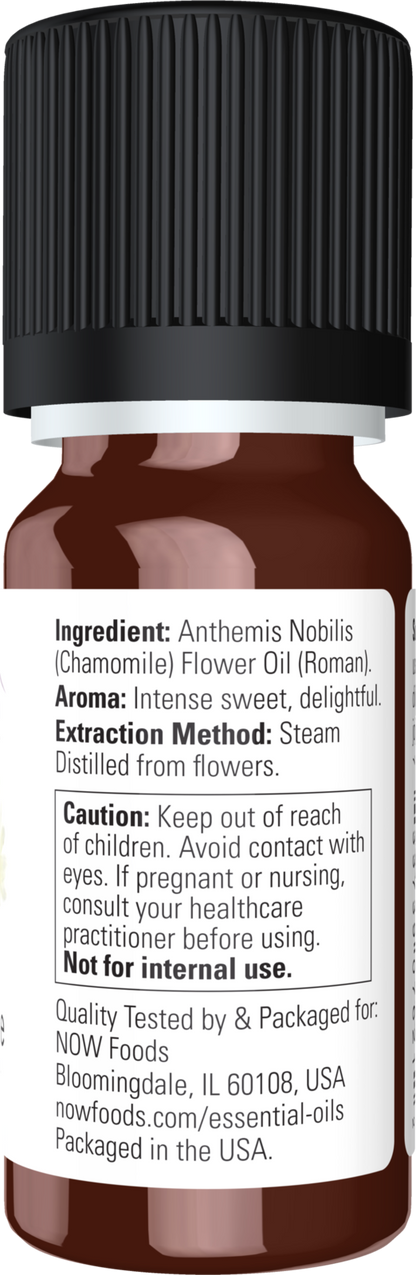 NOW Essential Oils, Chamomile Oil, Undiluted, Steam Distilled, 10 mL