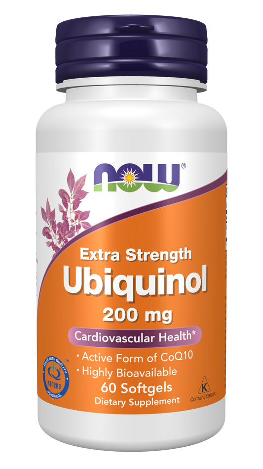 NOW Supplements, Ubiquinol 200 mg, High Bioavailability, 60 Softgels