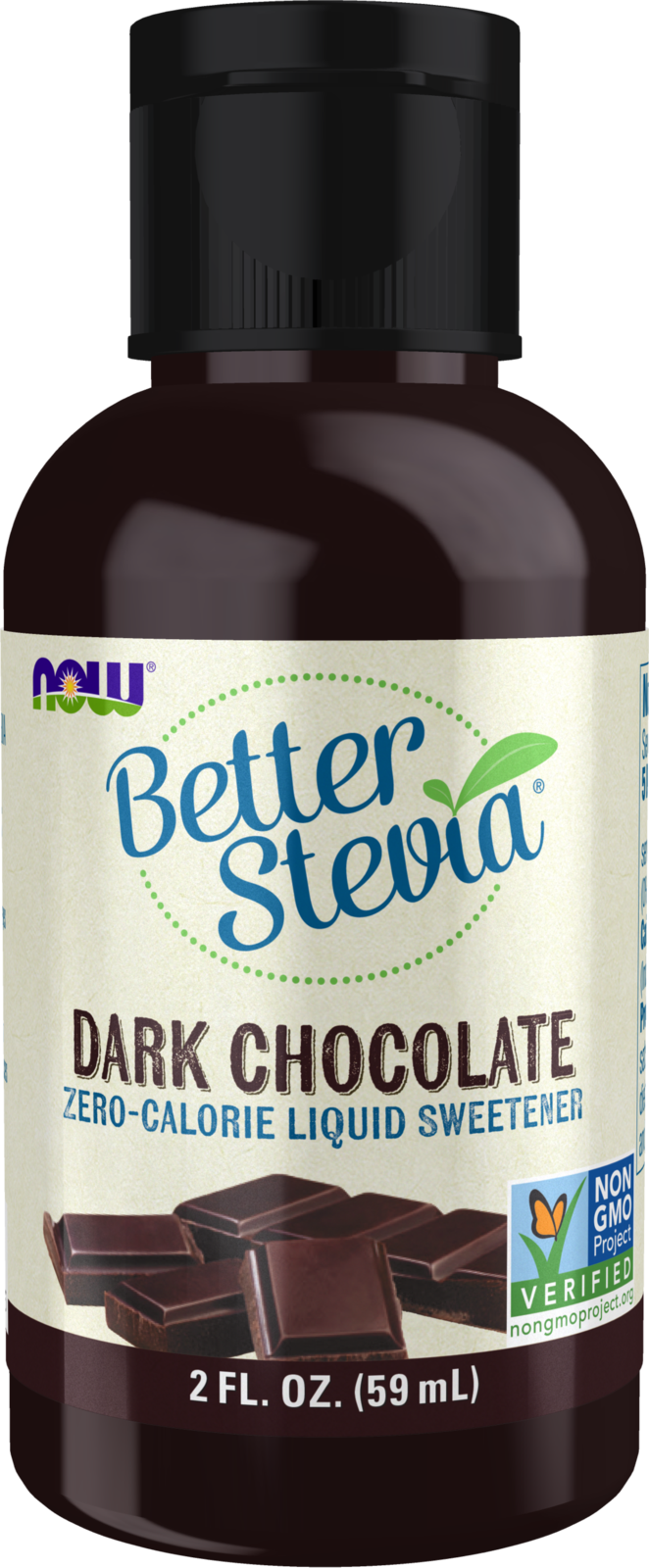 NOW BetterStevia® Dark Chocolate Zero-Calorie Liquid Sweetener, 2 fl. oz.