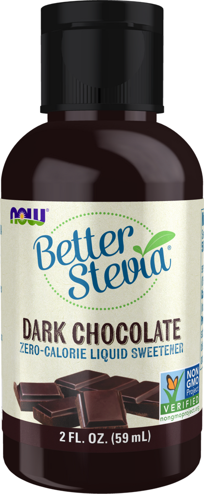 NOW BetterStevia® Dark Chocolate Zero-Calorie Liquid Sweetener, 2 fl. oz.