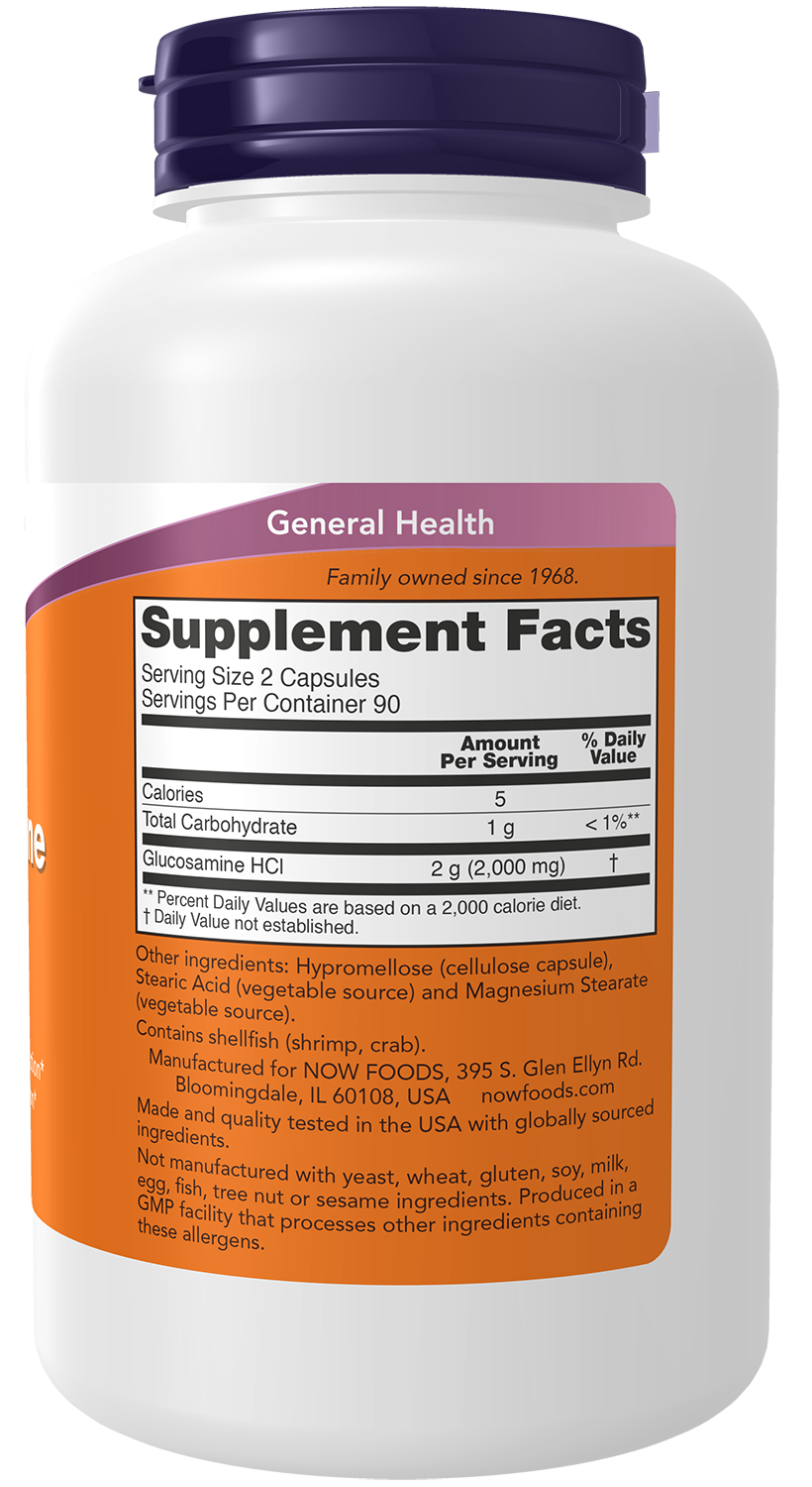 NOW Supplements, Glucosamine '1000', 1 g Per Capsule, 180 Veg Capsules