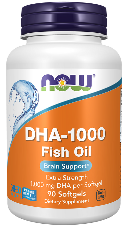 NOW Supplements, DHA-1,000, Extra Strength, Brain Support*, 90 Softgels
