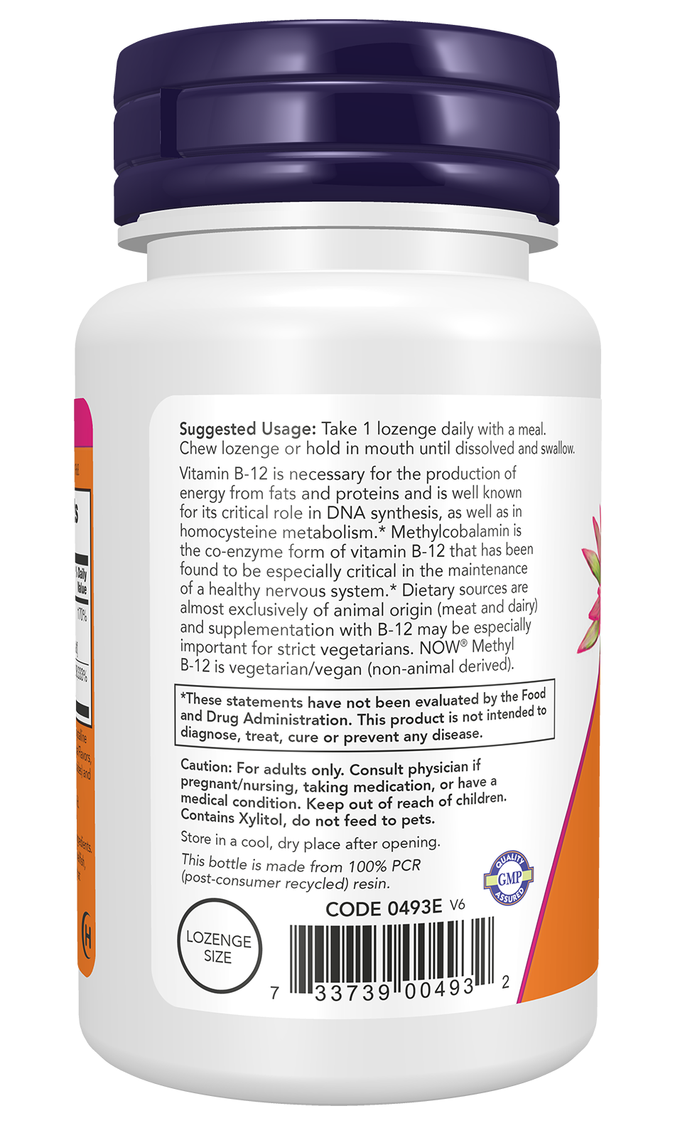 NOW Supplements, Methyl B-12 5000 mcg, Nervous System Health*, 120 Lozenges