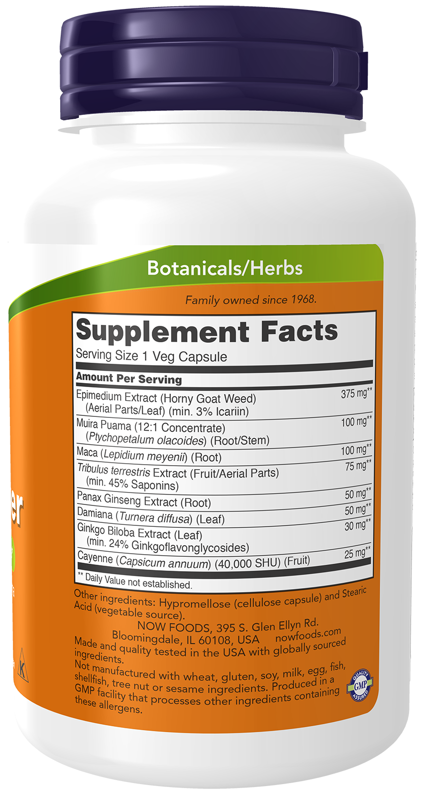 NOW Supplements, Men's Virility Power, Featuring Epimedium or "Horny Goat Weed", Muira Puama, Maca and Tribulus, 120 Veg Capsules