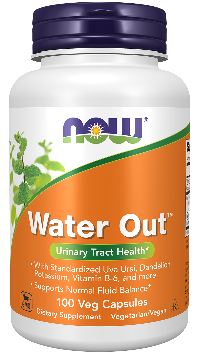 NOW Supplements, Water Out, Standardized Uva Ursi, Dandelion, 100 Veg Caps