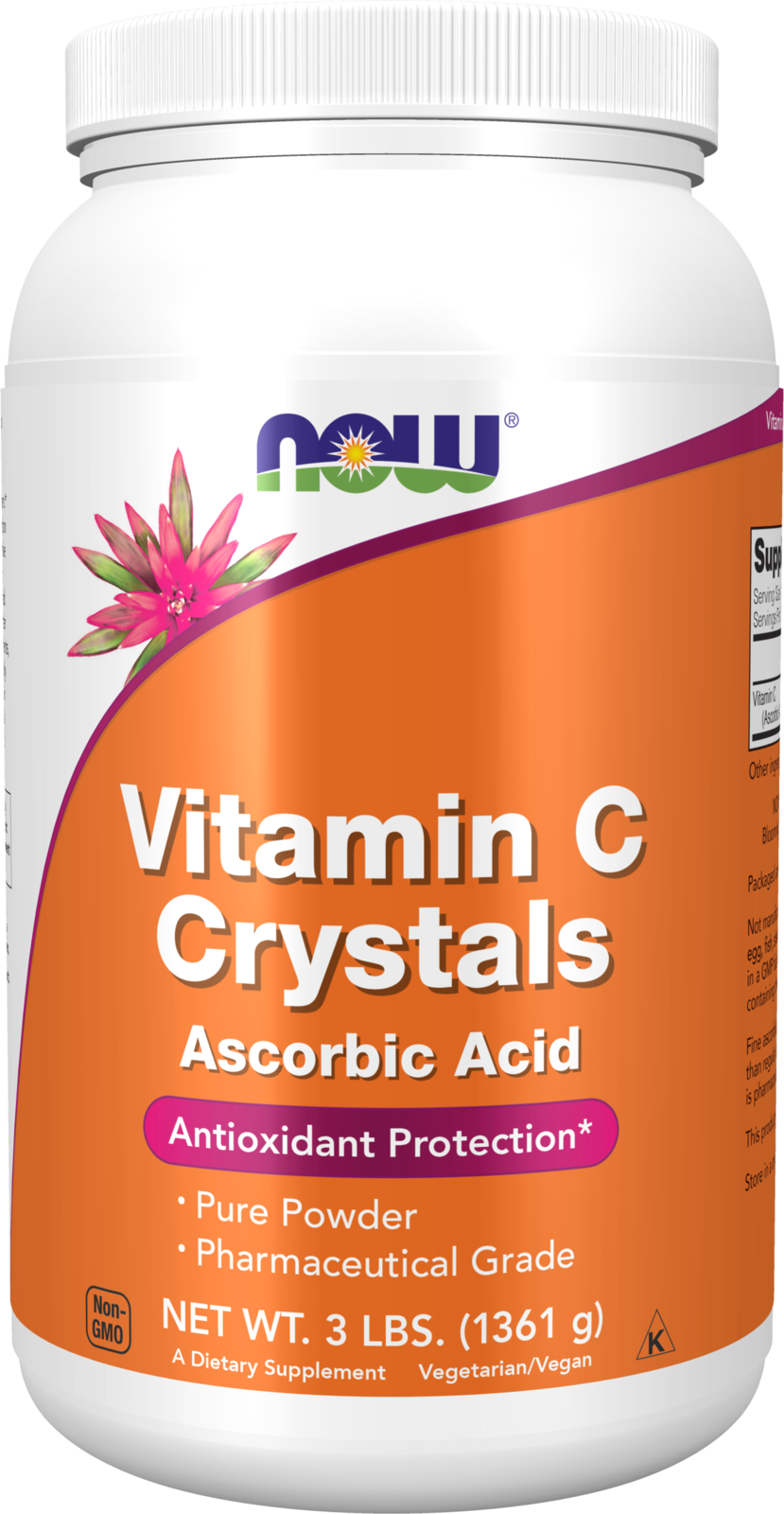 NOW Supplements, Vitamin C Crystals (Ascorbic Acid), 3 lbs