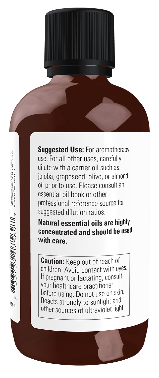NOW Essential Oils, Lemon Oil, Undiluted, Cold Pressed, 4 fl. oz