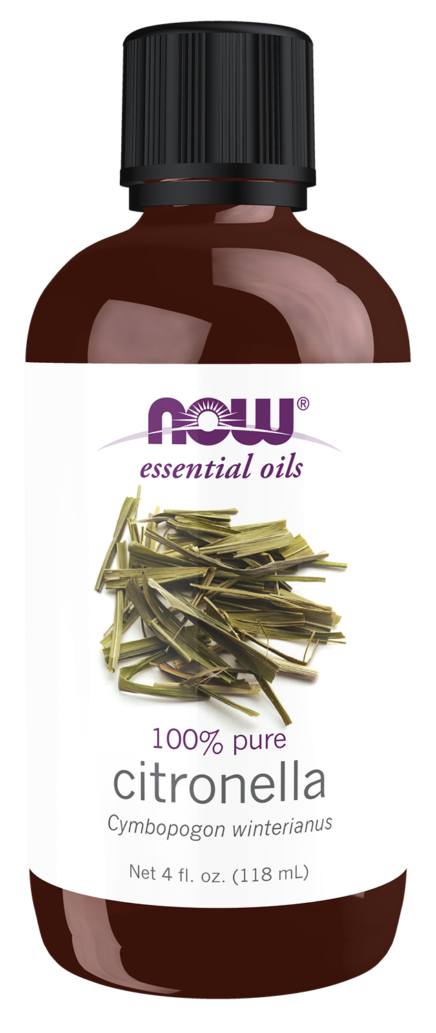 NOW Essential Oils, Citronella Oil, Undiluted, Steam Distilled, 4 fl. oz