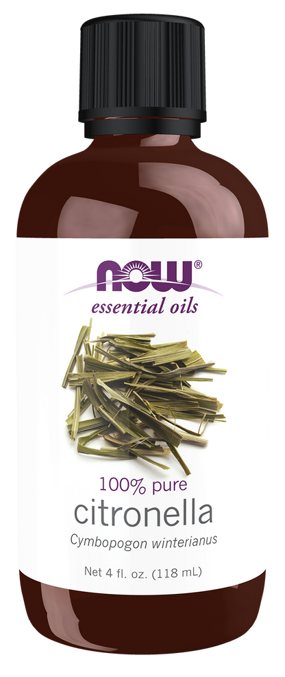 NOW Essential Oils, Citronella Oil, Undiluted, Steam Distilled, 4 fl. oz