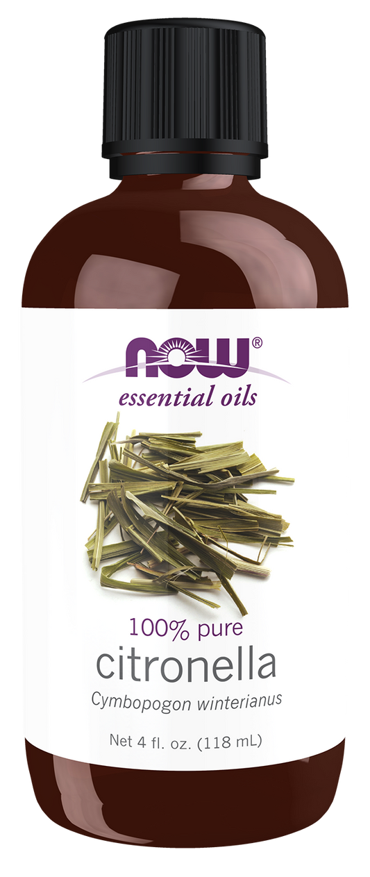 NOW Essential Oils, Citronella Oil, Undiluted, Steam Distilled, 4 fl. oz