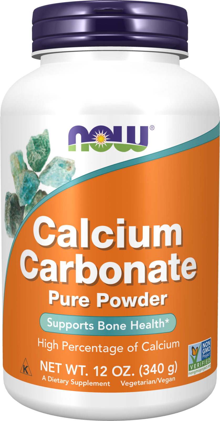 NOW Supplements, Calcium Carbonate Powder, Supports Bone Health*, 12 oz