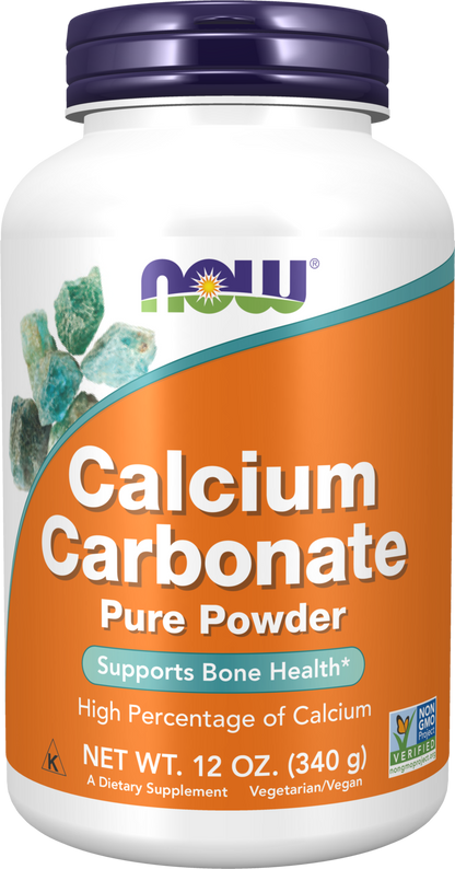 NOW Supplements, Calcium Carbonate Powder, Supports Bone Health*, 12 oz