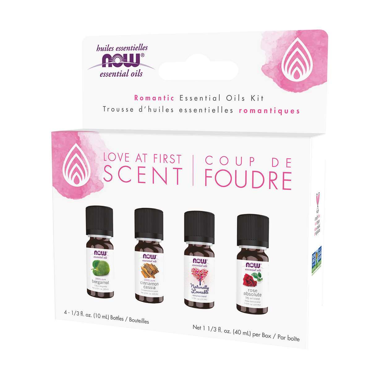 NOW Essential Oils, Love at First Scent Romantic Aromatherapy Kit, 4x 10mL