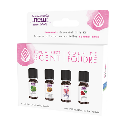 NOW Essential Oils, Love at First Scent Romantic Aromatherapy Kit, 4x 10mL