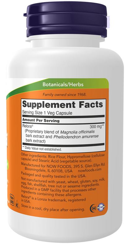 NOW Supplements, Relora 300 mg, Blend of Plant Extracts, 120 Veg Caps