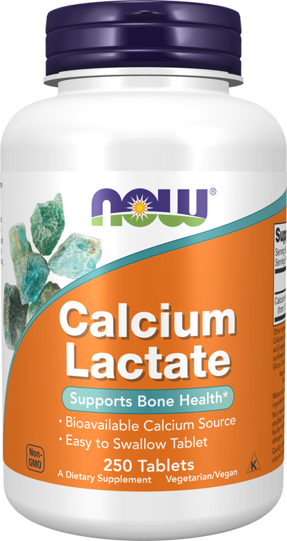 NOW Supplements, Calcium Lactate, Supports Bone Health*, 250 Tabs