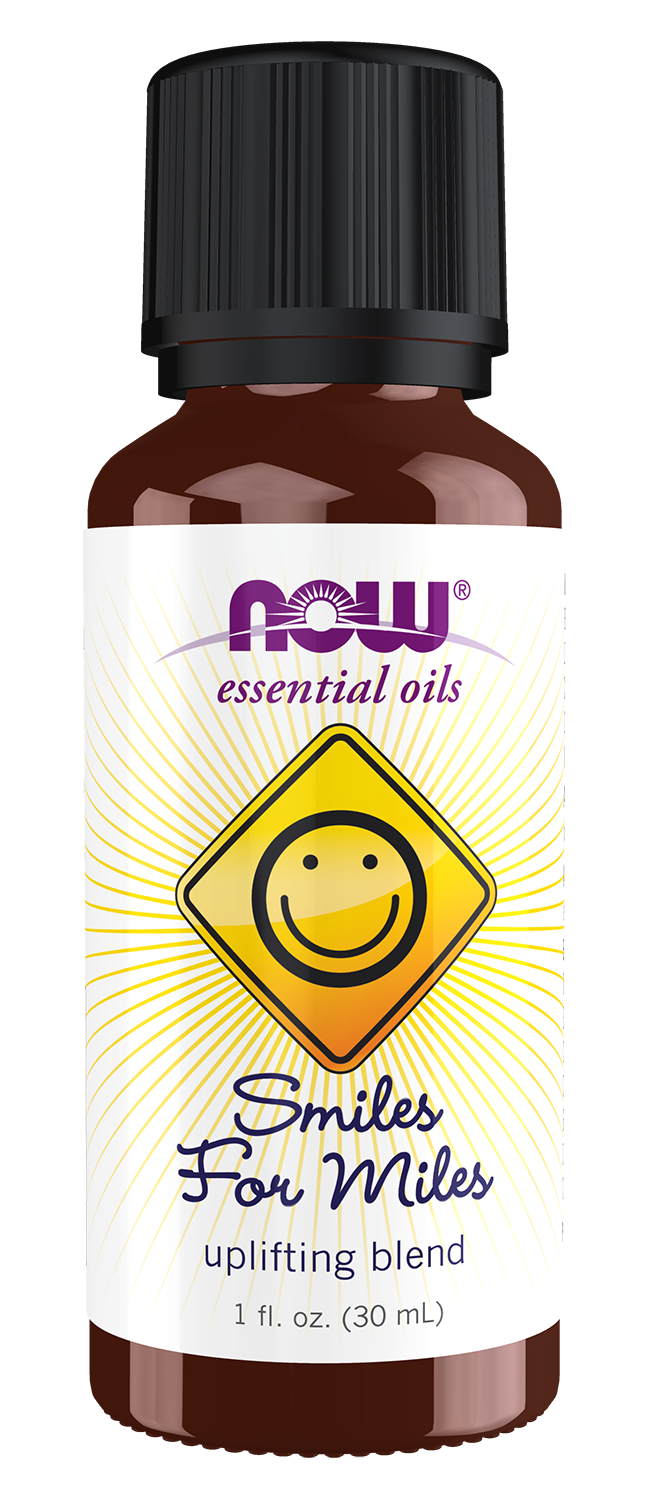 NOW Essential Oils, Smiles for Miles Uplifting Citrus Oil Blend, 1 fl. oz