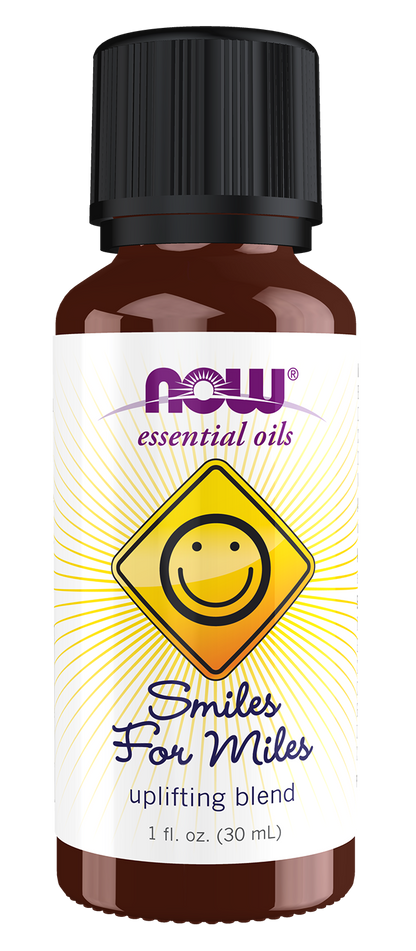 NOW Essential Oils, Smiles for Miles Uplifting Citrus Oil Blend, 1 fl. oz