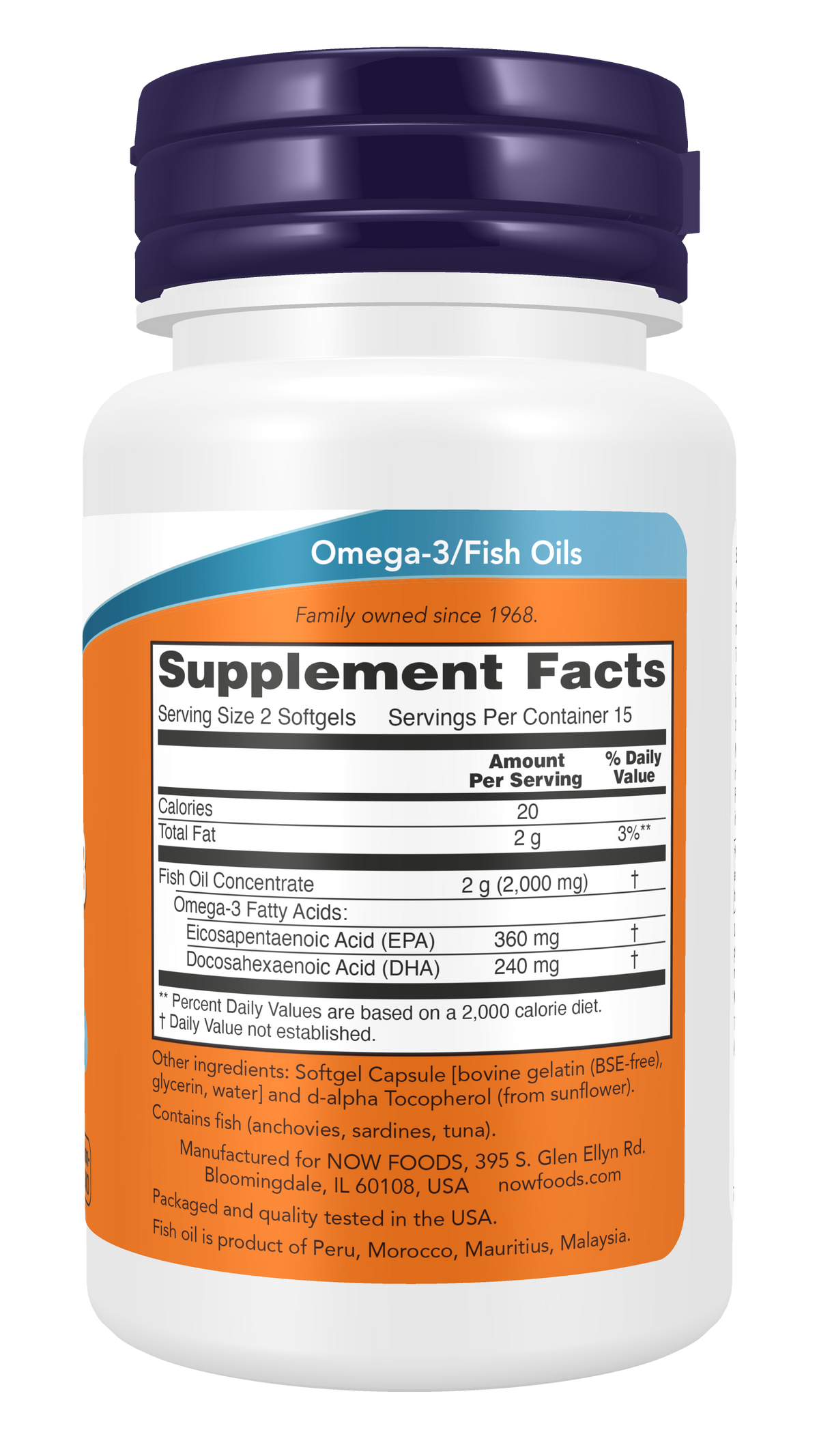 NOW Supplements, Omega-3, Molecularly Distilled, 30 Softgels