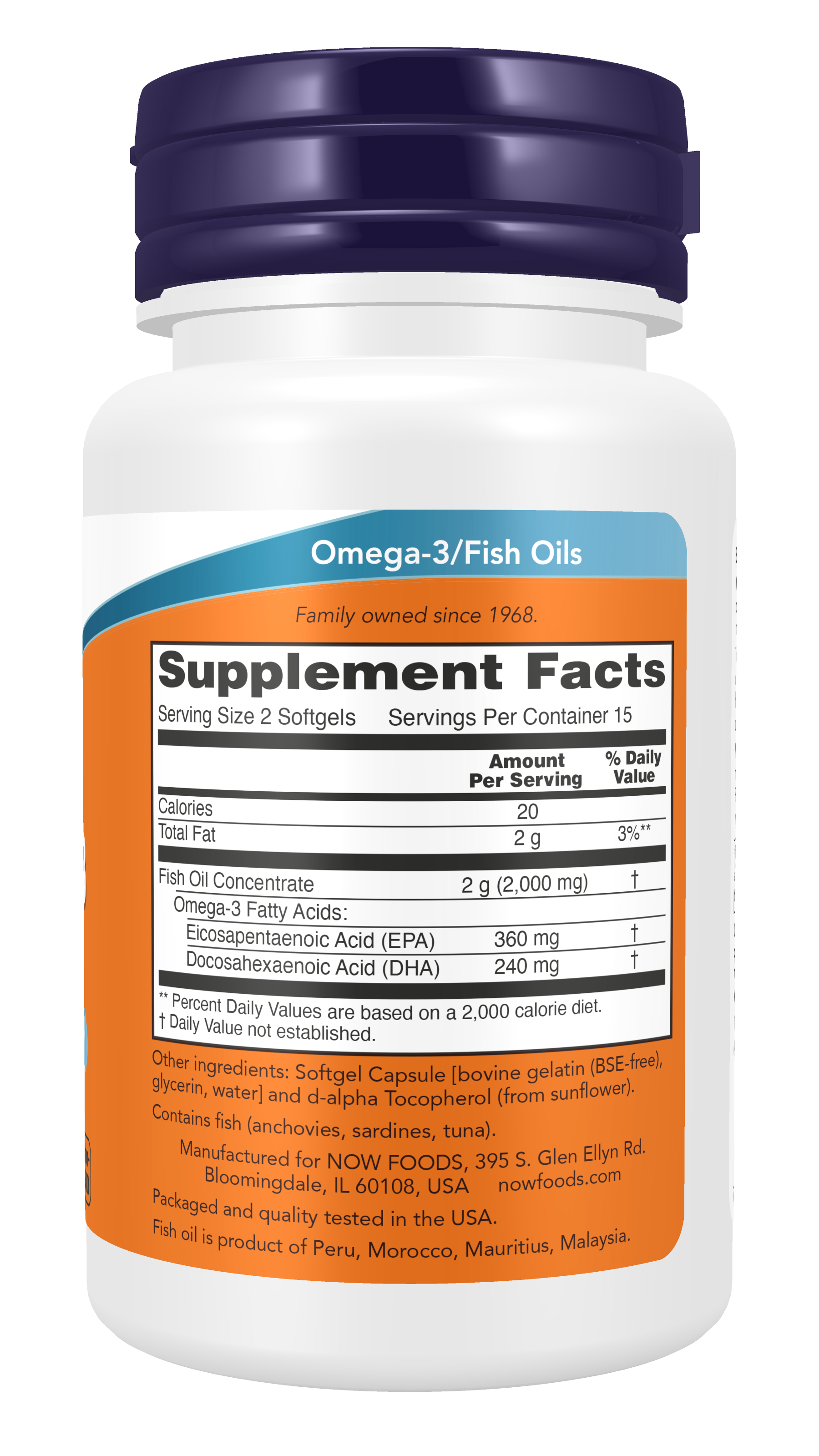 NOW Supplements, Omega-3, Molecularly Distilled, 30 Softgels