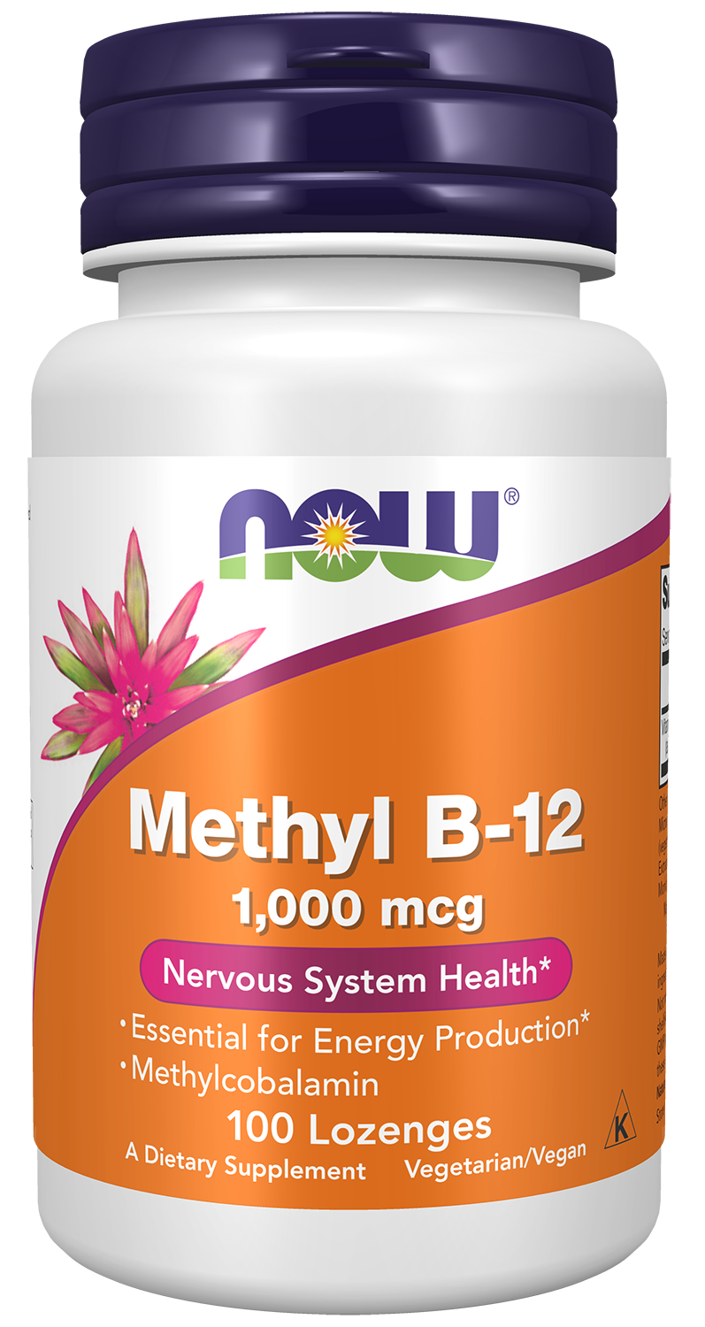 NOW Supplements, Methyl B-12 1000 mcg, Nervous System Health*, 100 Lozenges