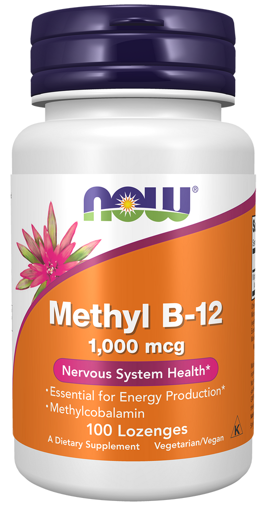 NOW Supplements, Methyl B-12 1000 mcg, Nervous System Health*, 100 Lozenges