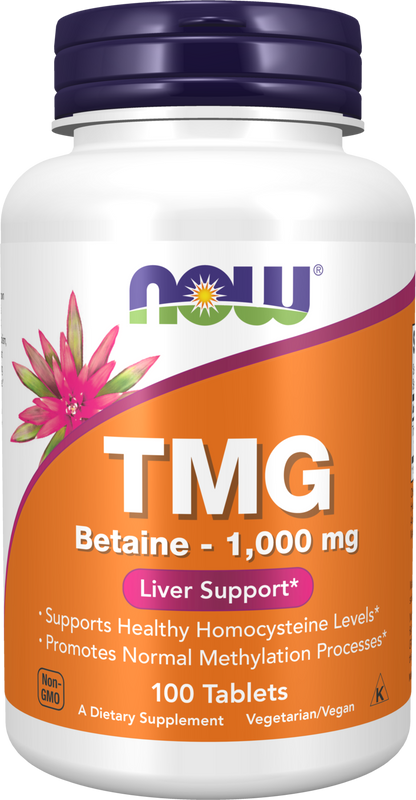 NOW Supplements, TMG Betaine 1,000 mg, Liver Support*, 100 Tabs