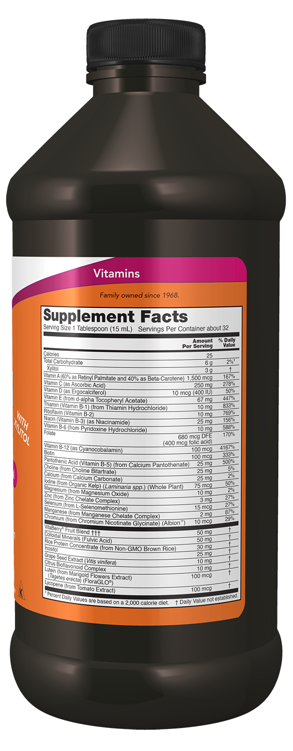 NOW Supplements, Liquid Multi, Tropical Orange Flavor, 16 oz
