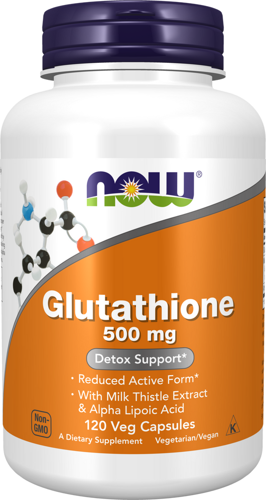 NOW Supplements, Glutathione 500 mg, Detoxification Support*, 120 Veg Caps