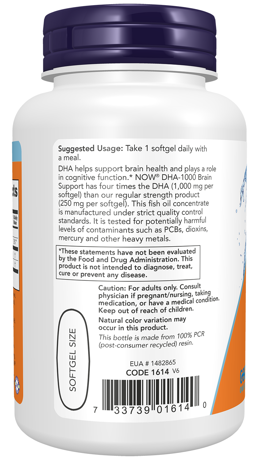 NOW Supplements, DHA-1,000, Extra Strength, Brain Support*, 90 Softgels