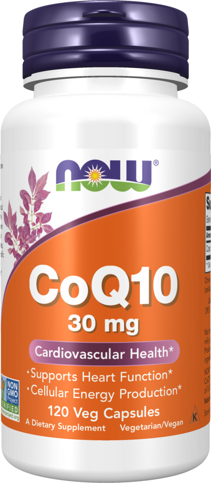 NOW Supplements, CoQ10 30 mg, Pharmaceutical Grade, 120 Veg Caps