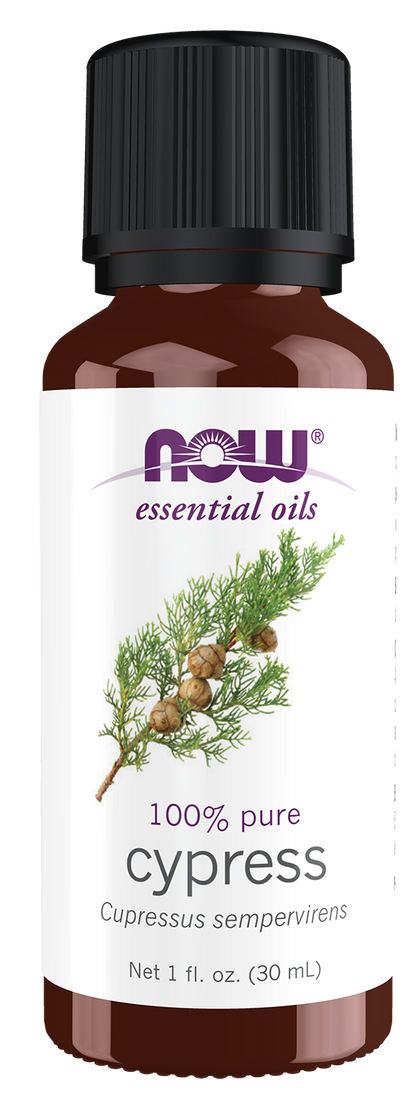 NOW Essential Oils, Cypress Oil, Undiluted, Steam Distilled, 1 fl. oz