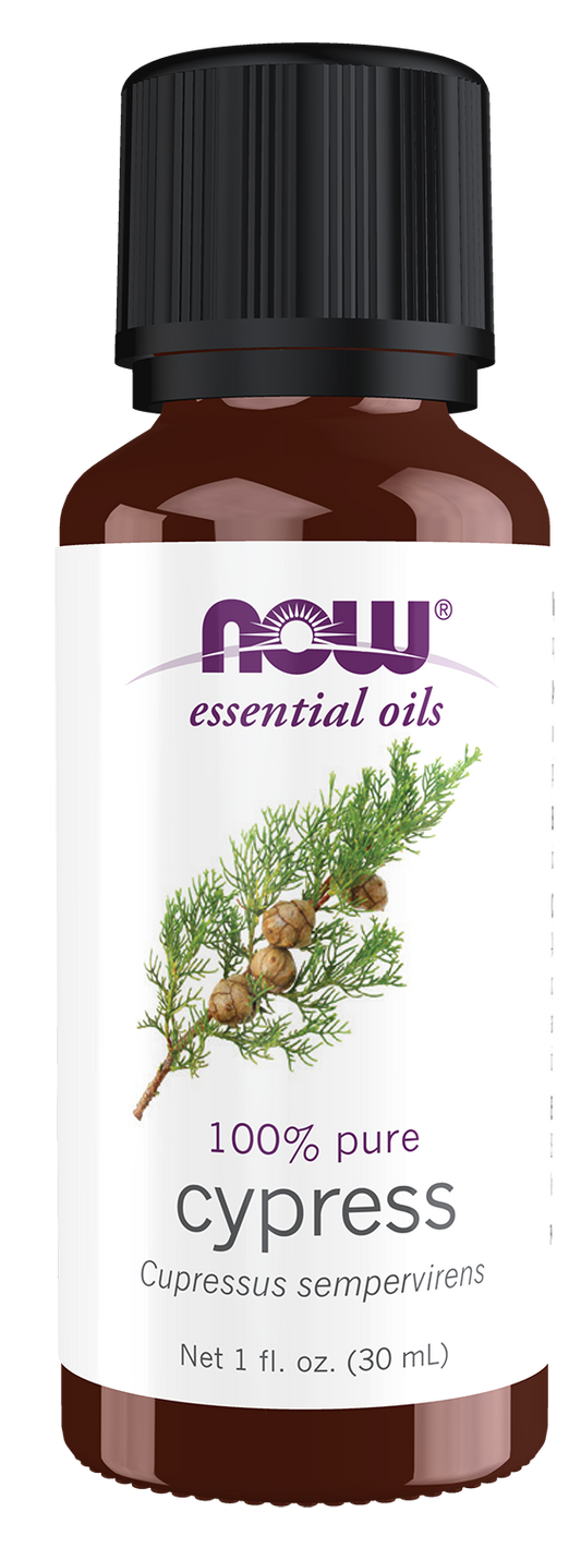 NOW Essential Oils, Cypress Oil, Undiluted, Steam Distilled, 1 fl. oz