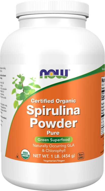 NOW Supplements, Organic Spirulina Powder, 1 lb