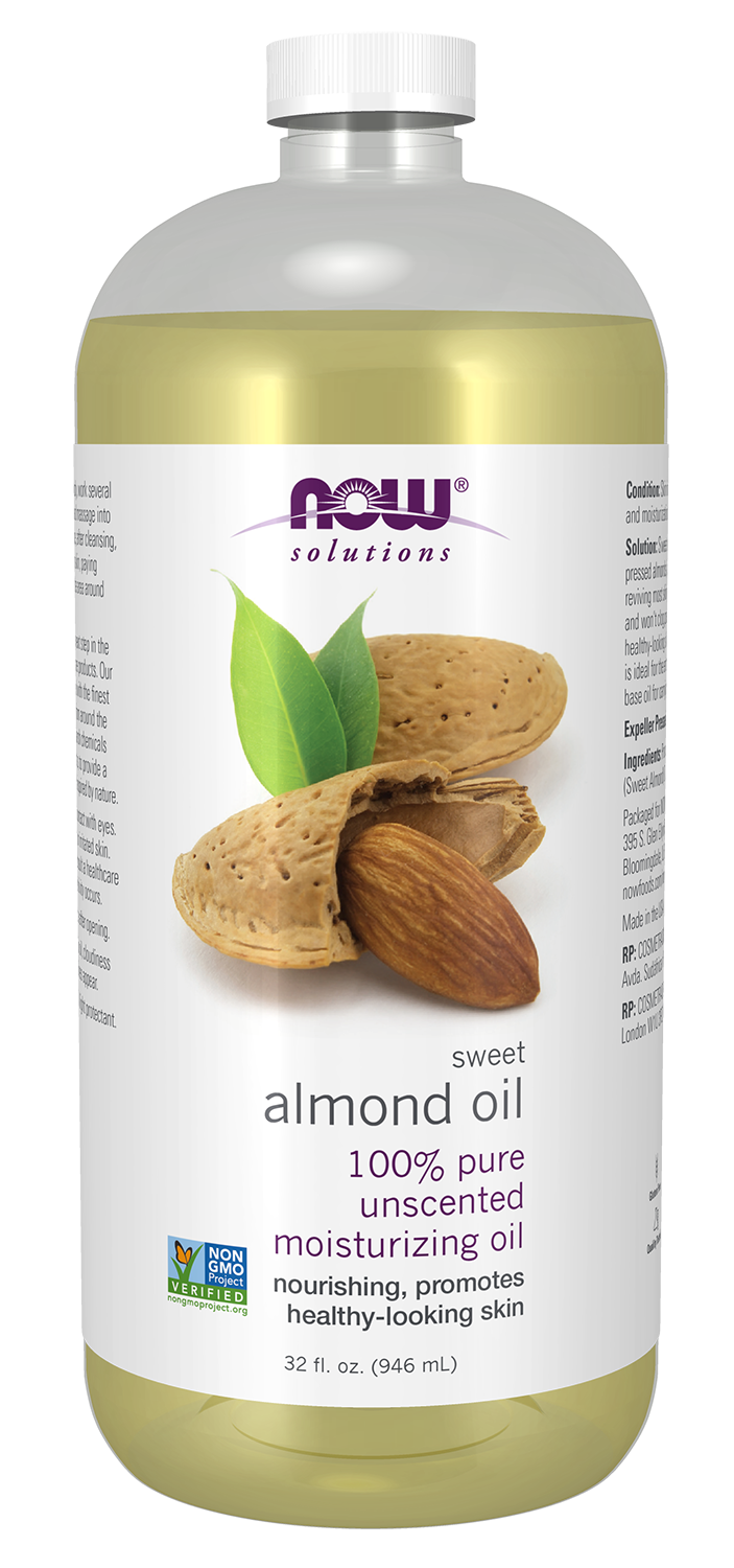 NOW Solutions, Sweet Almond Oil, Moisturizer, Unscented, 32 fl. oz