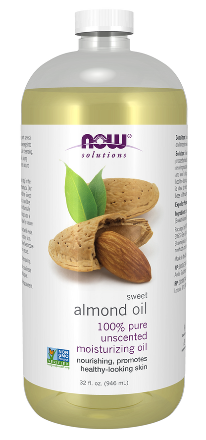 NOW Solutions, Sweet Almond Oil, Moisturizer, Unscented, 32 fl. oz