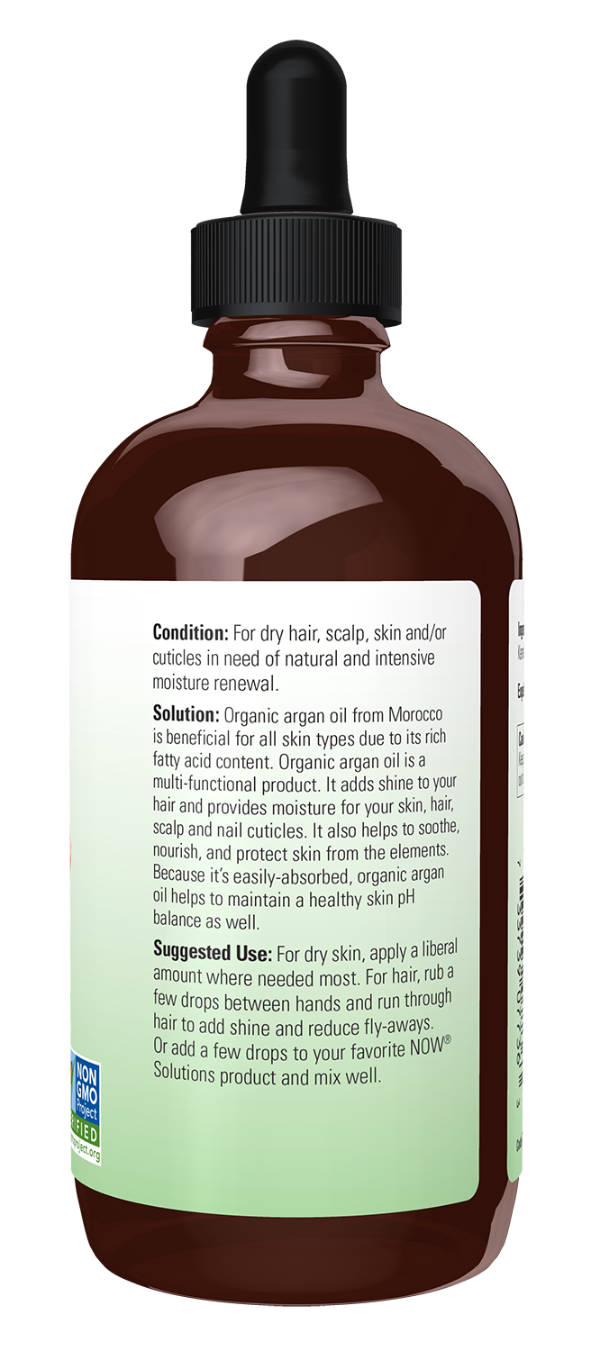 NOW Solutions, Organic Argan Oil, "Gold of Morocco" Multi-Purpose, 4 fl. oz