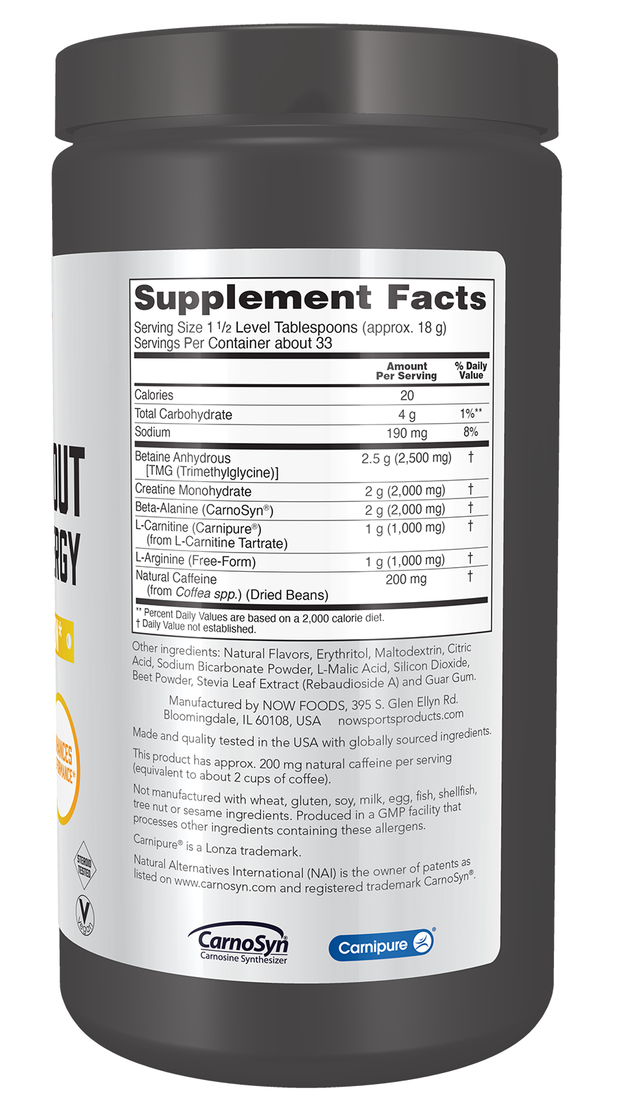NOW Sports, Pre-Workout Advanced Energy Powder, Watermelon,  21.16 oz