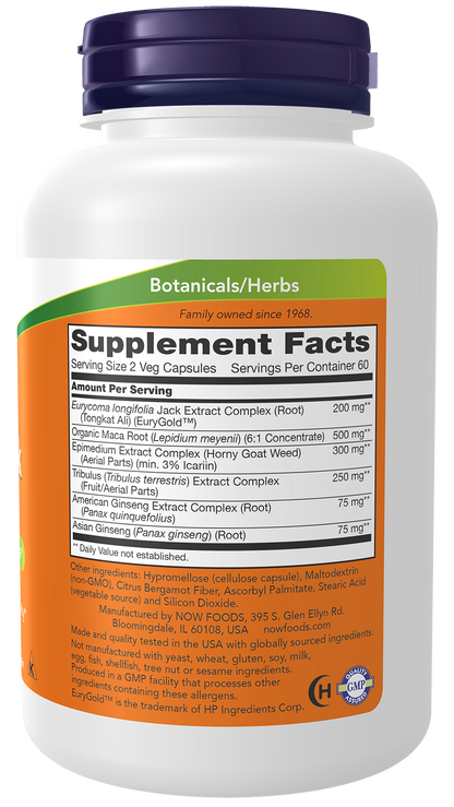 NOW Supplements, TestoJack™ 200 with Tongkat Ali, Tribulus, 120 Veg Caps